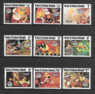 Disney Set Turks & Caicos 1980 Christmas - Pinocchio MNH - Disney