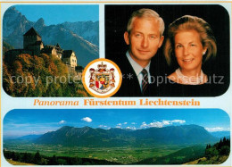 73589368 Liechtenstein  Schloss Vaduz Fuerstenpaar Landschaftspanorama  - Liechtenstein