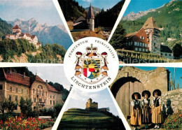 73589366 Liechtenstein  Staatswappen Schloss Vaduz Kapelle Steg Rotes Haus Regie - Liechtenstein