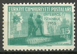 Turkey; 1955 General Assembly Of The International Criminal Police 15 K. ERROR "Shifted Print" - Unused Stamps