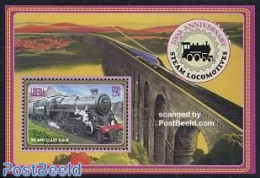 Liberia 2004 Locomotives S/s, BR 4MT Class 2-6-0, Mint NH, Transport - Railways - Art - Bridges And Tunnels - Eisenbahnen