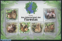 Mozambique 2011 Int. Forest Year, Sloth 6v M/s, Mint NH, Nature - Animals (others & Mixed) - Mozambico