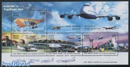 India 2012 100 Years Aviation S/s, Mint NH, Transport - Helicopters - Aircraft & Aviation - Nuevos