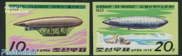 Korea, North 1979 Zeppelins 2v, Imperforated, Mint NH, Nature - Transport - Sea Mammals - Zeppelins - Zeppelins