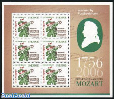 Sweden 2006 Mozart 1v M/s (of 6 Stamps), Mint NH, Performance Art - Amadeus Mozart - Music - Neufs