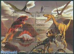 Dominica 2005 Preh. Animals 4v M/s, Tyrannosaurus Rex, Mint NH, Nature - Prehistoric Animals - Préhistoriques