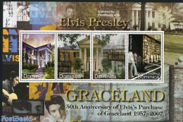 Dominica 2006 Elvis Presley, Graceland 4v M/s, Mint NH, Performance Art - Elvis Presley - Music - Popular Music - Elvis Presley
