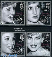 Gibraltar 2007 10 Years Death Of Diana 4v, Mint NH, History - Charles & Diana - Kings & Queens (Royalty) - Familias Reales