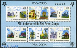 Laos 2006 50 Years Europa Stamps 6v M/s, Mint NH, History - Religion - Europa Hang-on Issues - Churches, Temples, Mosq.. - Ideas Europeas