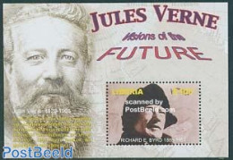 Liberia 2005 Jules Verne S/s, Mint NH, Various - Maps - Art - Authors - Jules Verne - Science Fiction - Geographie