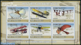 Mozambique 2009 Aviation History II 6v M/s, Mint NH, Transport - Aircraft & Aviation - Airplanes
