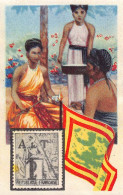 Cacao Et Chocolat - La Poste Internationale - Flag And Stamp Chromo Kwatta - Annam Vietnam - Otros & Sin Clasificación