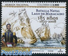 Colombia 2008 Maracaibo Battle 1v, Mint NH, Transport - Ships And Boats - Barcos