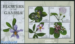 Gambia 2008 Flowers 4v M/s, Mint NH, Nature - Flowers & Plants - Gambia (...-1964)