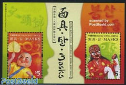 Hong Kong 2008 Masks S/s, Joint Issue Korea S/s, Mint NH, Performance Art - Various - Theatre - Folklore - Joint Issues - Unused Stamps
