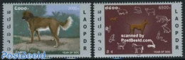 Laos 2006 Year Of The Dog 2v, Mint NH, Nature - Various - Dogs - Horses - Poultry - Rabbits / Hares - Snakes - New Year - Año Nuevo