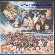 Central Africa 1986 Challenger Crew S/s, Mint NH, Nature - Transport - Horses - Space Exploration - Zentralafrik. Republik