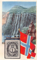 Cacao Et Chocolat - La Poste Internationale - Flag And Stamp Chromo Kwatta -  Norway - Sonstige & Ohne Zuordnung