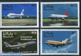 Maldives 1998 Aeroplanes 4v, Mint NH, Transport - Aircraft & Aviation - Airplanes