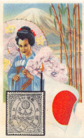 Cacao Et Chocolat - La Poste Internationale - Flag And Stamp Chromo Kwatta -  Japan Geisha - Altri & Non Classificati