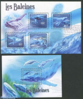 Central Africa 2011 Whales 2 S/s, Mint NH, Nature - Sea Mammals - Central African Republic