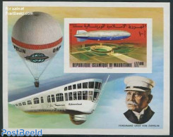 Mauritania 1976 Zeppelin S/s Imperforated, Mint NH, Transport - Zeppelins - Zeppelines