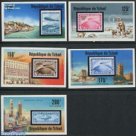 Chad 1977 Zeppelins 5v Imperforated, Mint NH, Nature - Science - Transport - Dogs - The Arctic & Antarctica - Stamps O.. - Otros & Sin Clasificación