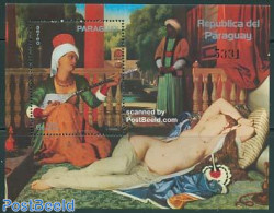 Paraguay 1977 Ingres Painting S/s, Mint NH, Performance Art - Music - Art - Nude Paintings - Paintings - Musique