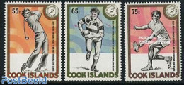 Cook Islands 1985 South Pacific Games 3v, Mint NH, Sport - Golf - Sport (other And Mixed) - Tennis - Golf