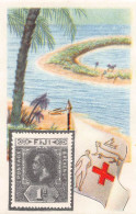 Cacao Et Chocolat - La Poste Internationale - Flag And Stamp Chromo Kwatta -  Fidji - Other & Unclassified