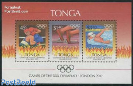 Tonga 2012 Olympic Games S/s, Mint NH, Sport - Athletics - Olympic Games - Swimming - Atletiek