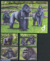 Jersey 2012 Jambo The Gorilla 4v+s/s, Mint NH, Nature - Animals (others & Mixed) - Monkeys - Jersey