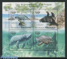 Togo 2011 Ecosystem, Heron 4v M/s, Mint NH, Nature - Birds - Sea Mammals - Turtles - Togo (1960-...)