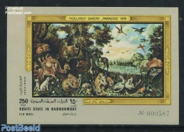 Aden 1968 R. Savery Painting S/s Imperforated, Mint NH, Nature - Animals (others & Mixed) - Birds - Dogs - Prehistoric.. - Prehistorisch