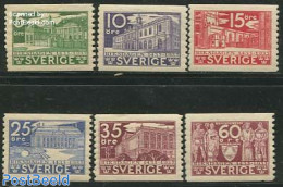 Sweden 1935 Parliament Day 6v :=:, Unused (hinged), History - History - Art - Architecture - Ongebruikt