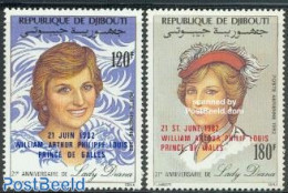 Djibouti 1982 Royal Baby 2v, Mint NH, History - Charles & Diana - Kings & Queens (Royalty) - Königshäuser, Adel