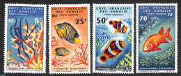 French Somalia 1966 Marine Life 4v, Mint NH, Nature - Fish - Pesci