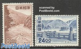Japan 1951 Tourism 2v, Mint NH, Transport - Ships And Boats - Art - Bridges And Tunnels - Ongebruikt