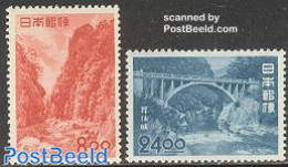 Japan 1951 Tourism 2v, Mint NH, Art - Bridges And Tunnels - Ongebruikt