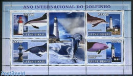 Guinea Bissau 2007 Sea Mammals & Lighthouses 4v M/s, Mint NH, Nature - Various - Sea Mammals - Lighthouses & Safety At.. - Faros