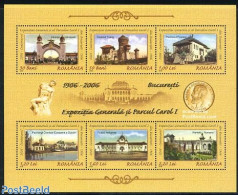 Romania 2006 100 Years Exhibition And Caroli Park 6v M/s, Mint NH, Art - Architecture - Castles & Fortifications - Unused Stamps