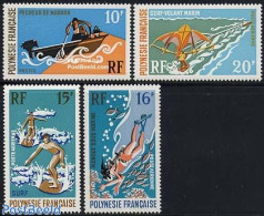 French Polynesia 1971 Watersports 4v, Mint NH, Nature - Sport - Transport - Fishing - Diving - Sport (other And Mixed).. - Nuovi