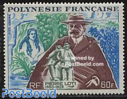 French Polynesia 1973 Pierre LOti 1v, Mint NH, Art - Authors - Nuevos