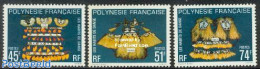 French Polynesia 1979 Dancing Attributes 3v, Mint NH, Performance Art - Dance & Ballet - Nuovi