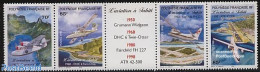 French Polynesia 1998 Civil Aviation 4v+tab [::T::], Mint NH, Transport - Aircraft & Aviation - Nuevos