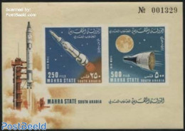 Aden 1967 Mahra, Space S/s Imperforated, Mint NH, Transport - Space Exploration - Andere & Zonder Classificatie