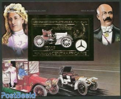 Central Africa 1983 G. Daimler S/s, Gold, Imperforated, Mint NH, Transport - Automobiles - Coches