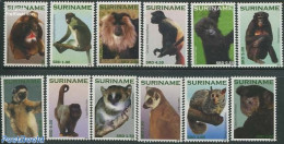 Suriname, Republic 2010 Primates 12v, Mint NH, Nature - Animals (others & Mixed) - Monkeys - Suriname
