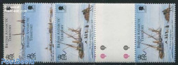 British Antarctica 2000 Antarctic Expedition 3v, Gutter Pairs, Mint NH, Science - Transport - The Arctic & Antarctica .. - Bateaux