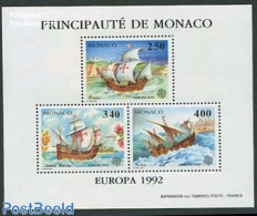 Monaco 1992 Europa, Discovery Of America, Special S/s, Mint NH, History - Transport - Europa (cept) - Explorers - Ship.. - Nuevos